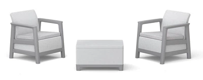 Набір пластикових меблів для саду та балкону Keter Scandi Linea Balcony Set 264043 сірий/світло-сірий