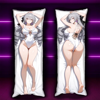 Дакімакура 150х50см Броня Зайчик Хонкай Імпакт Bronya Honkai Impact 3rd Подушка з наволочкою двостороння