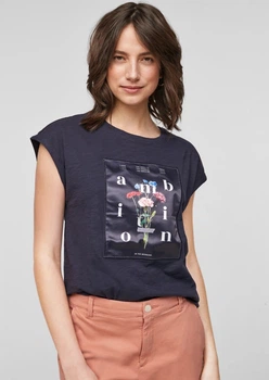 Футболка LOOSE FIT 14.103.32.X056-59D0 s.Oliver 34 Темно-синій 14.103.32.X056-59D0 36