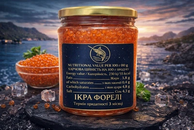 Ікра червона Форелі 500г, (Капсульована) OCEANARIUM MARKET