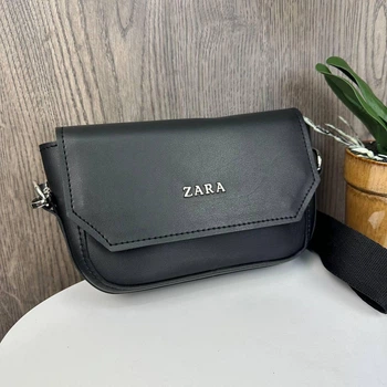 Жіноча міні сумочка клатч на плече стиль Zara чорна ( 14526 )
