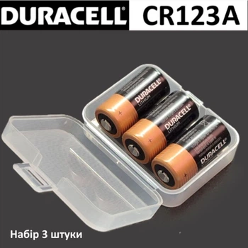 Батарейки Duracell CR123A 3V Lithium, 3 шт (CR123, DL123A, CR17345), в боксе, срок до 2035 года
