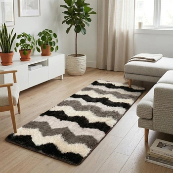 Коврик декоративный мягкий ворсистый Травка Colorful Home Зиг-заг 90х200 см