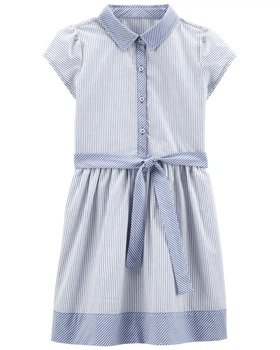 Платье Carters 128-134 см (8-9 лет) для девочки Бело-синяя полоска