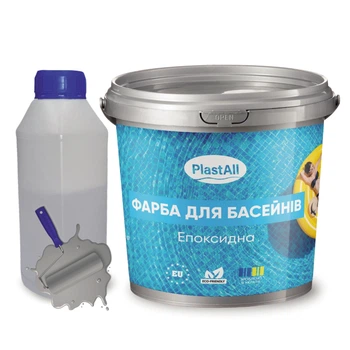Краска для бассейна эпоксидная двухкомпонентная 1кг Plastall™ Светло-серый