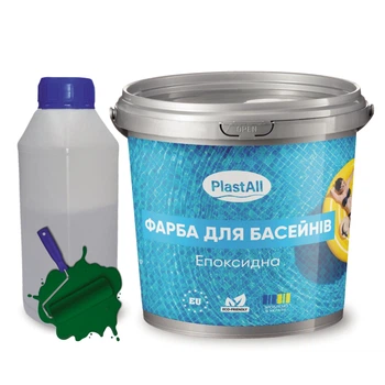 Эпоксидная краска для бассейна 1кг Plastall™ Зеленый
