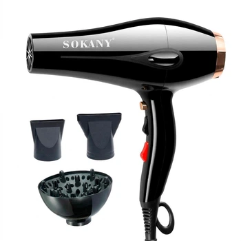 Фен для волосся Sokany SK-2213 з дифузором та концентратором 2600 Вт чорний