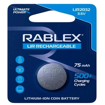 Акумулятор батарейка Rablex LIR2032 3.6v 75mAh