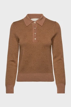 Жіноче бежеве вовняне поло MONOGRAM Gant S 4805400