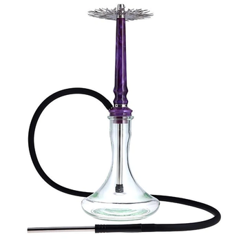 Кальян Tiaga Astra Crystal Purple с прозрачной колбе на уплотнителе из нержавеющей стали с диффузором 57см