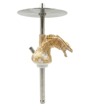Шахта для кальяна Dragonborn White-Gold золотистая 33.6см на уплотнителе из нержавеющей стали