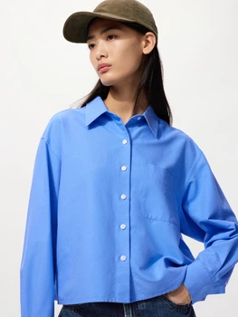 Рубашка хлопковая женская UNIQLO 402361628 XL Синяя (1159859678)
