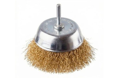 Корщетка техническая для дрели торцевая Intertool 100мм x 1/4" рифленая латунь BT-9101