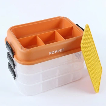 Багатофункціональний ящик для зберігання іграшок POPPET Блокбокс Оранж, 3 секції (PP-007-O-3)