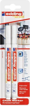 Набор меловых маркера Edding 4085 Chalk Marker Window Белый 1-2 мм 2 шт (4-4085-2-1049)