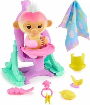 Інтерактивний ігровий набір Fingerlings Jas малятко-мавпочка з 2-в-1 люлькою та високим стільчиком (3125)