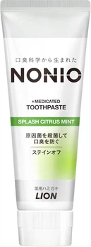 Зубная паста Lion Nonio Hamigaki Splash Citrus Mint с ионной очисткой против неприятного запаха изо рта, цитрусовая мята, 130 г