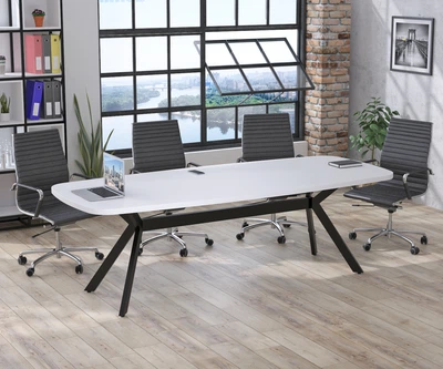 Стіл для переговорів Академія Loft Design Білий Без розеток