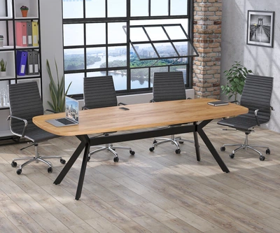 Стіл для переговорів Академія Loft Design Дуб Крафт золотий Без розеток