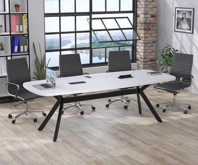 Стіл для переговорів Академія Loft Design Білий З розетками