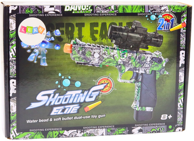 Pistolet elektryczny LEAN Toys 2w1 na kulki wodne i strzałki z przyssawkami Zielone graffiti 550958 (5905515352109)