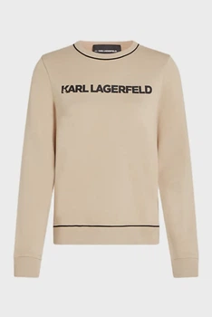 Жіночий бежевий світшот LOGO PIPING Karl Lagerfeld XS A2W20066