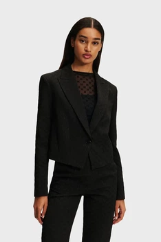 Жіночий чорний жакет із візерунком MONOGRAM Karl Lagerfeld 42 246W1407
