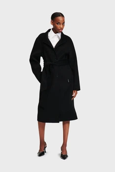 Жіноче чорне вовняне пальто Karl Lagerfeld 46 245W1501