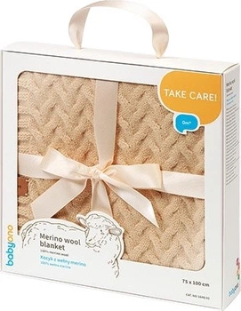 Дитячий плед Babyono з мериносової вовни темно-бежевий 75 x 100 см (5901435417263)