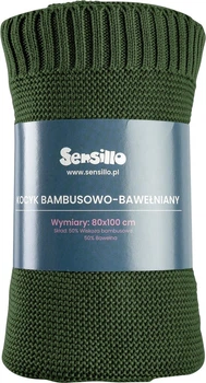Дитячий плед Sensillo бамбуково-бавовняний глибокий зелений 80 x 100 см (5908310387390)