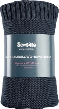 Kocyk Sensillo bambusowo-bawełniany Granatowy 80 x 100 cm (5908310387413)
