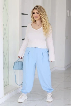 Жіночі широкі штани джогери Fashion 42/44 блакитний