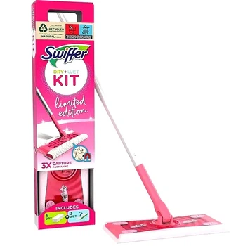 Swiffer Pinkшвабра для прибирання з додатковими серветками (3 вологі, 8 сухих)