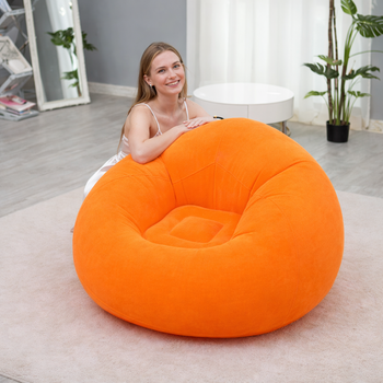 Надувное кресло-пуф Inflatable Sofa / Надувное кресло-мешок 110×110×85 см Оранжевый HDSYR_436