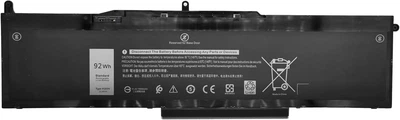 Акумулятор для ноутбука Dell VG93N Latitude 5580 5590 5591 Precision 3520 3530 7320 11.4V 92Wh
