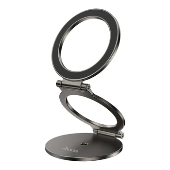 Автотримач для телефона HOCO H102 Whale magnetic ring holder(multi-scene) Metal Grey (6942007674478)
