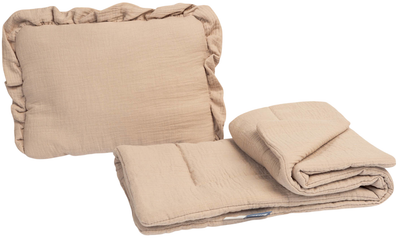 Komplet do wózka Sensillo Muslin poduszka + koc beżowy (5908310395500)
