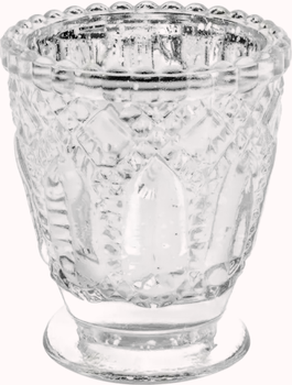 Świecznik PartyDeco 7 x 8 cm srebny 4 szt. (5900779111820)