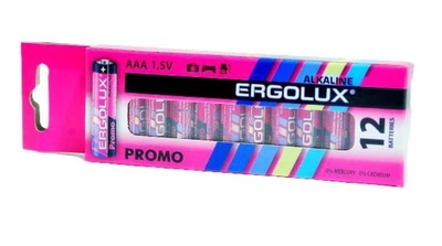 Батарейка ALKALINE Ergolux Promo AAA LR03 12 штук/пакування