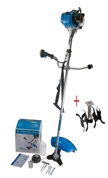 Бензокоса KRAISSMANN 33 VRS 4 Pro+Насадка культиватор (четырехтактный мотор ремень ножи 3Т- катушка с леской)