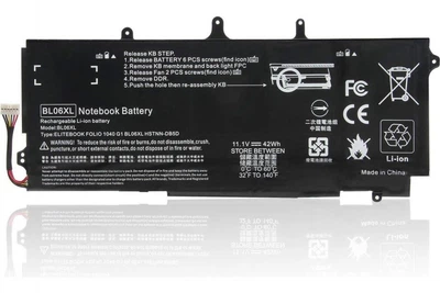 Батарея BL06XL для ноутбука HP EliteBook Folio 1040 G1 G2 G0 (11.1V 40.0 Wh) Replacement