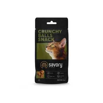 Хрумкі ласощі Savory Cats Snacks Crunchy Balls для дорослих вибагливих котів, кульки з котячою м'ятою, 60 г