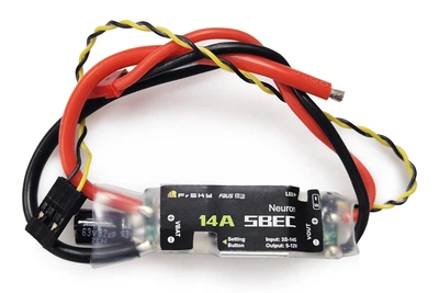 Регулятор питания FrSky Neuron SBEC 14A 4–14S 5,0/7,4/8,4/12 В для радиоуправляемых моделей с настраиваемыми выходами напряжения и светодиодным индикатором состояния (FR-03111409)