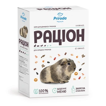 Корм для гризунів Природа Раціон злаково-фруктовий 1.5 кг (MLZ7117)