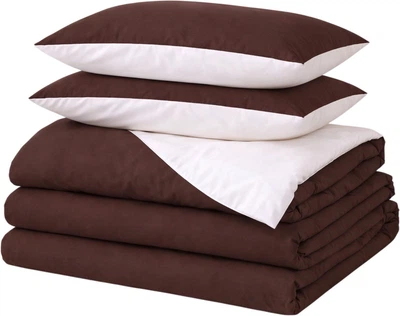 Комплект постільної білизни Mirson Сімейний 2 x 143x210 см Soft Elegance Oliana 18-0000 + 19-1230 Мікросатин (2200010919028)