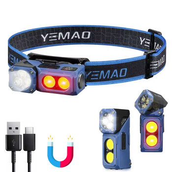 Налобний ліхтарик акумуляторний (білий+червоний) з магнітом YEMAO YM-T615 (см11870)