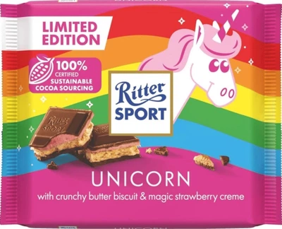 Шоколад Ritter Sport Unicorn Strawberry Filling and Butter Biscuit 100г