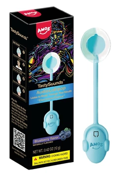Леденец Amos Tasty Sounds Audio Lollipop Blueberry Flavour 12г