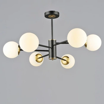 Люстра молекула потолочная Light House SRS-20489/6 Черный + Медь, плафоны белые