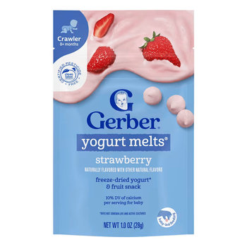 Детские йогуртовые снеки Gerber Yogurt Melts Клубника, сублимированные, с 8 месяцев, 28 г
